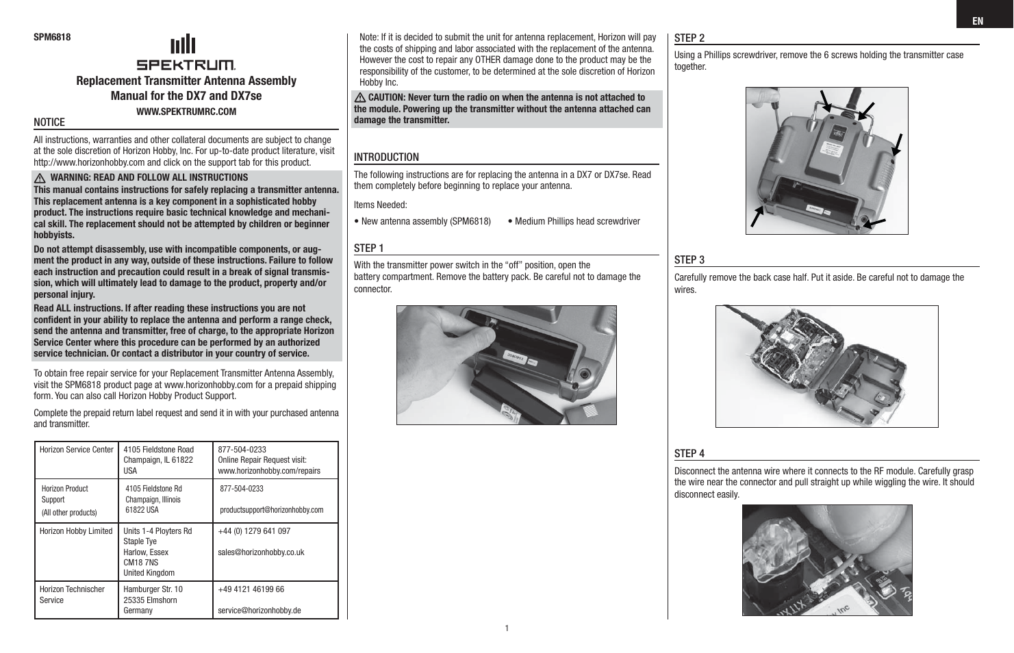 Spektrum SPM6818 User Manual | 8 pages