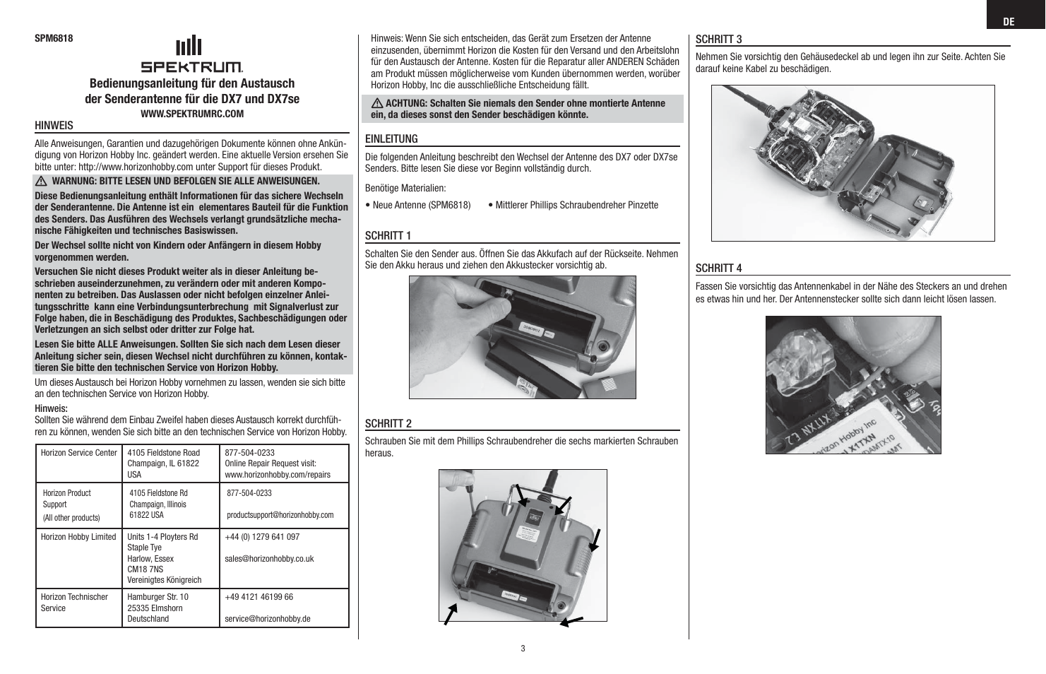 Spektrum SPM6818 User Manual | Page 3 / 8