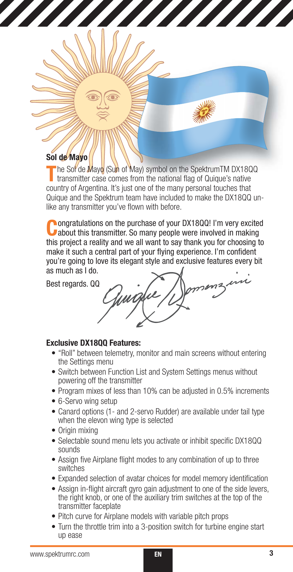 Spektrum SPM18000 DX18QQ User Manual | Page 3 / 74