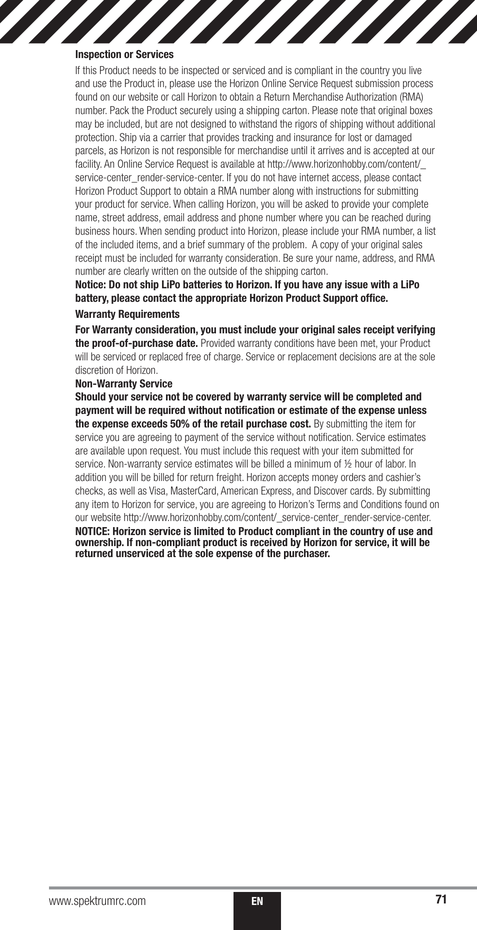 Spektrum SPM18000 DX18QQ User Manual | Page 71 / 74