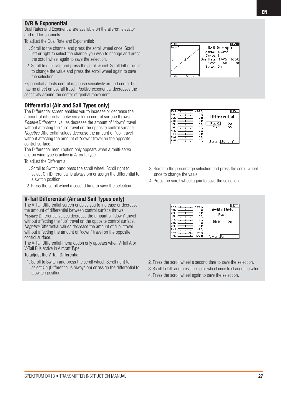 Spektrum SPM18100 DX18 User Manual | Page 27 / 47