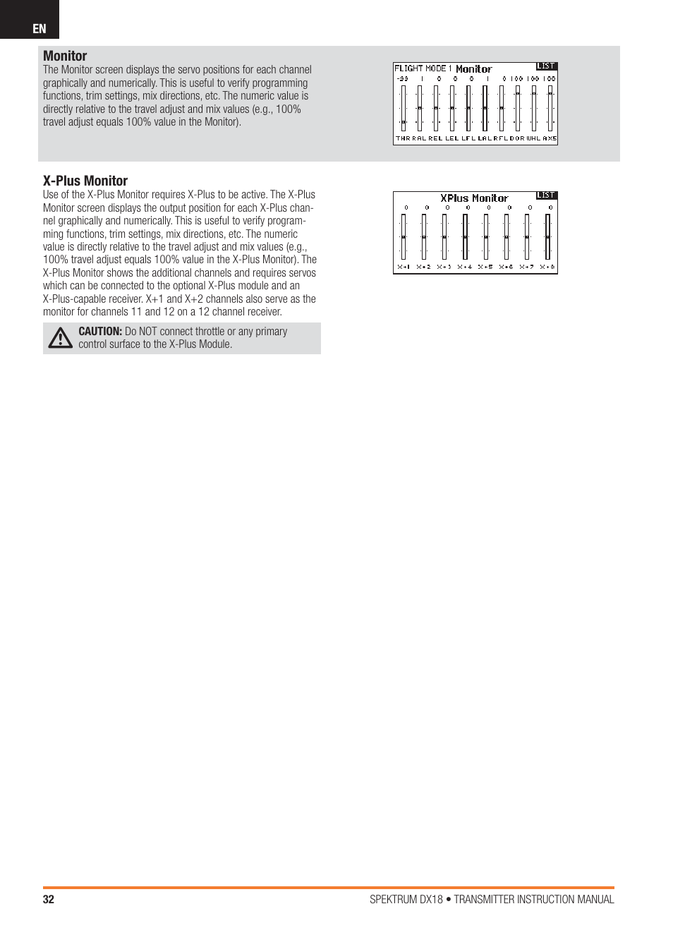Spektrum SPM18100 DX18 User Manual | Page 32 / 47