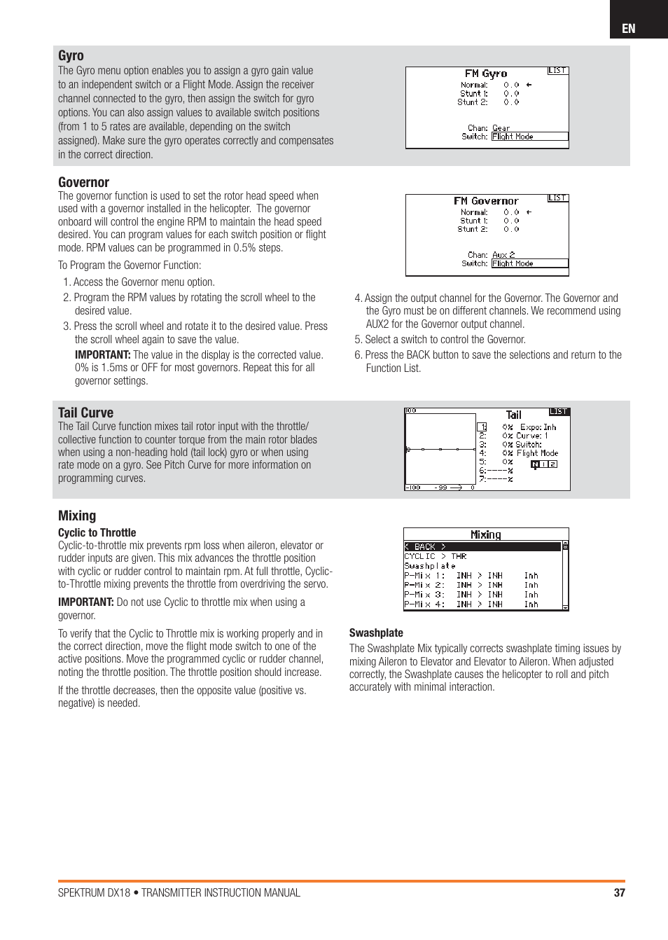 Spektrum SPM18100 DX18 User Manual | Page 37 / 47