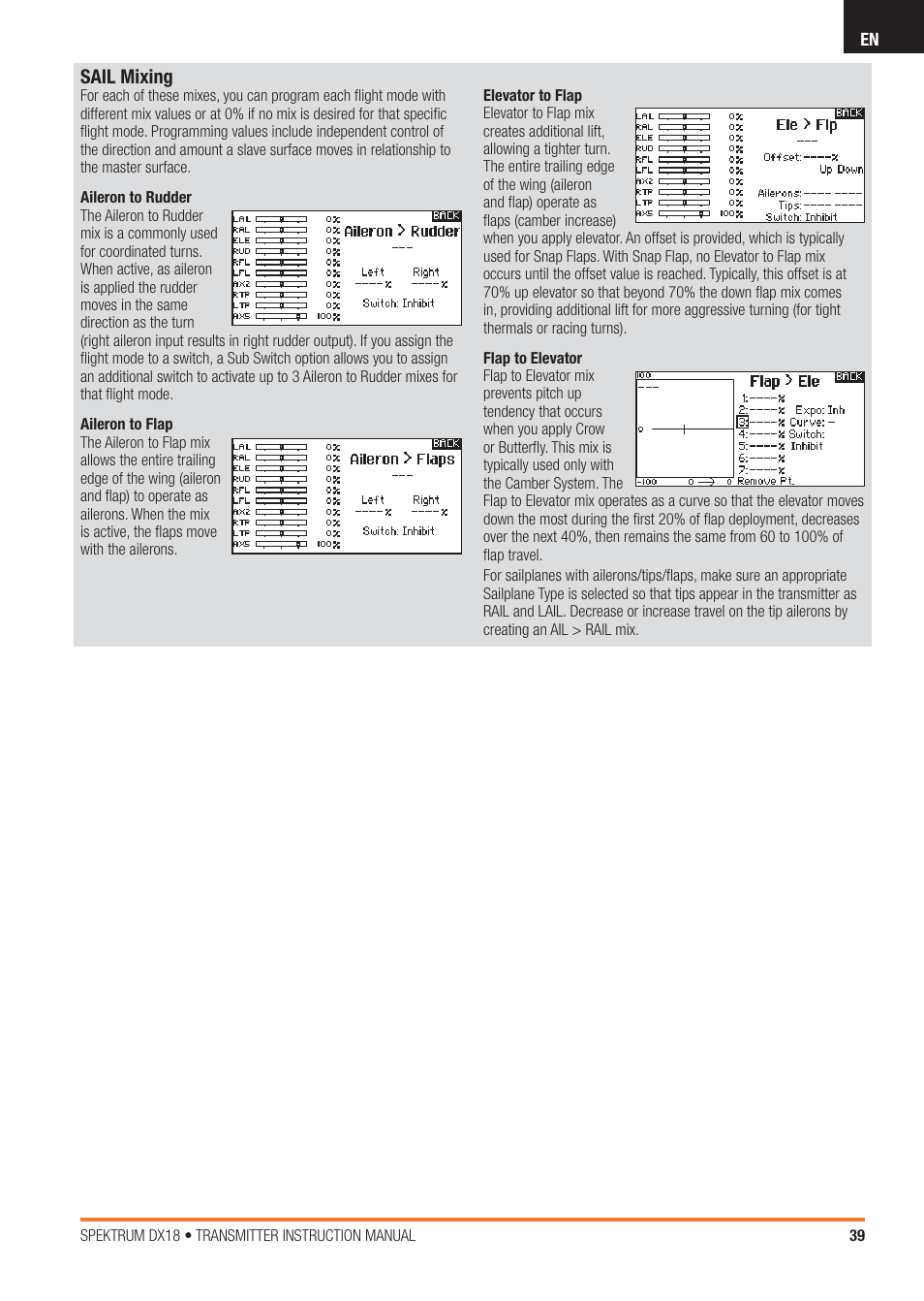 Spektrum SPM18100 DX18 User Manual | Page 39 / 47