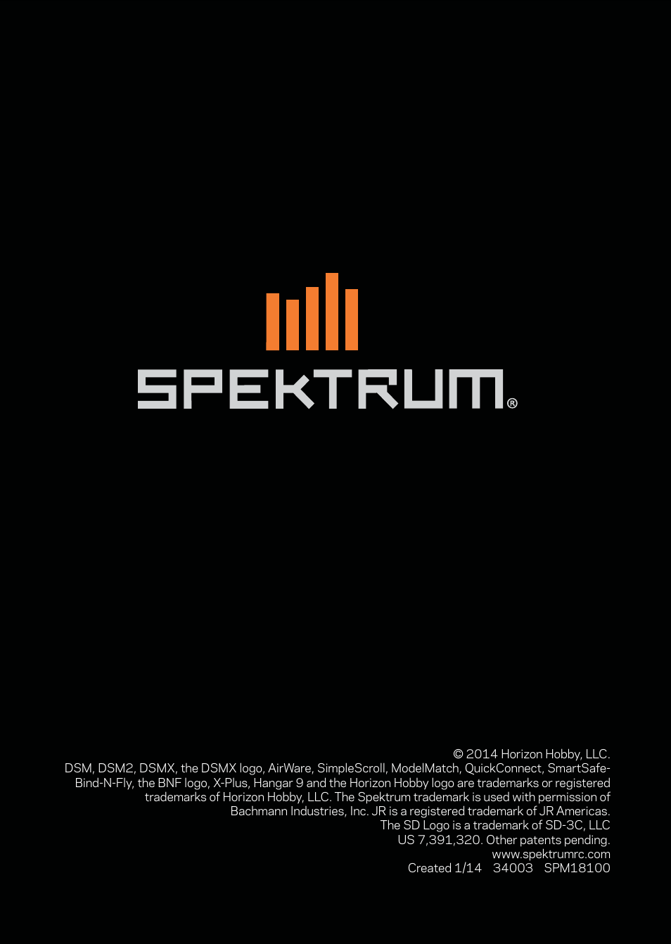 Spektrum SPM18100 DX18 User Manual | Page 47 / 47