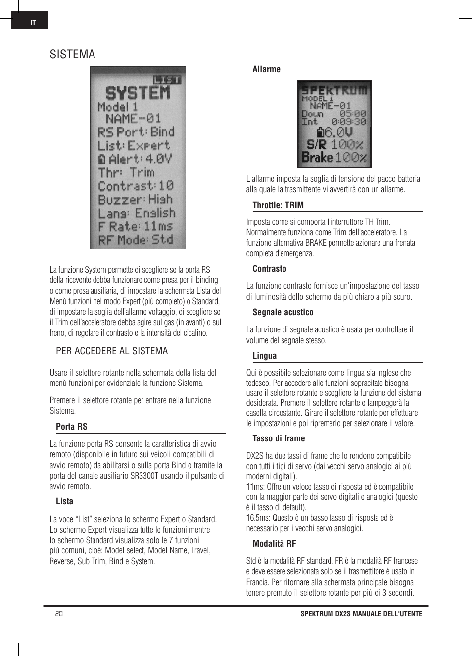 Sistema | Spektrum SPM2121 DX2S User Manual | Page 104 / 112