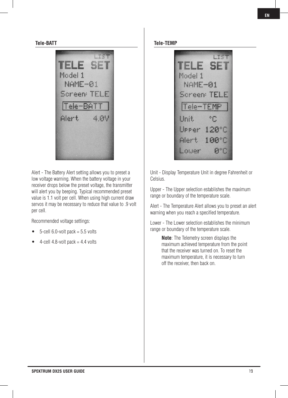 Spektrum SPM2121 DX2S User Manual | Page 19 / 112