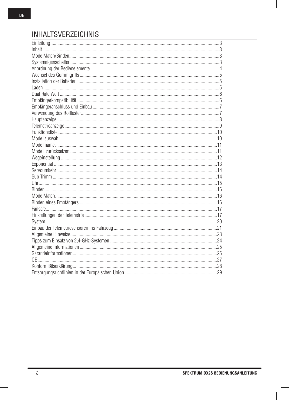 Spektrum SPM2121 DX2S User Manual | Page 30 / 112