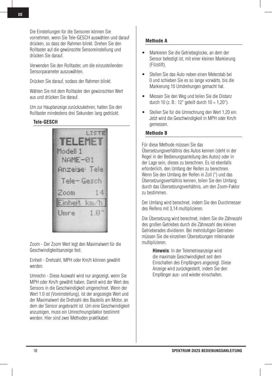 Spektrum SPM2121 DX2S User Manual | Page 46 / 112