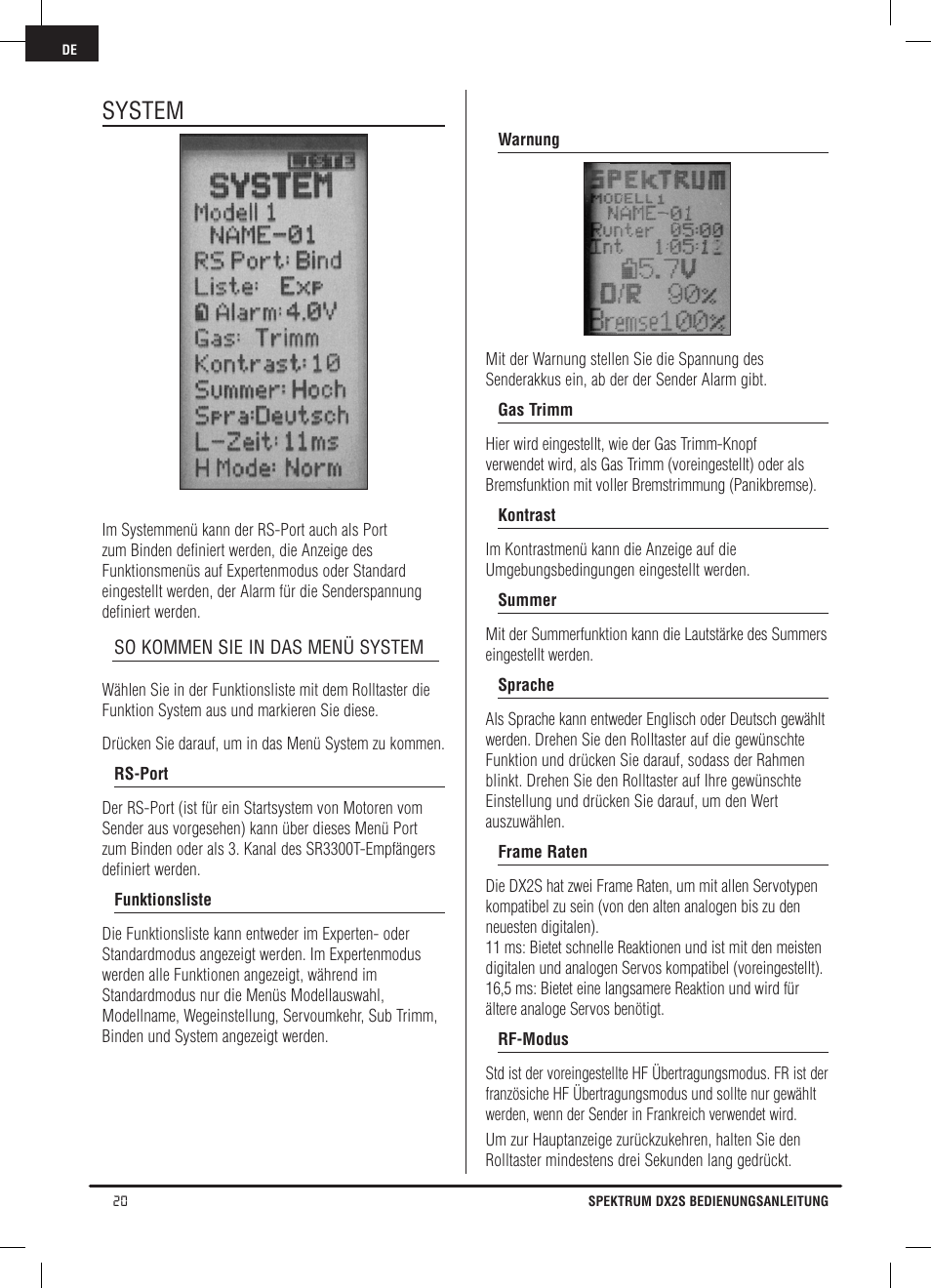 System | Spektrum SPM2121 DX2S User Manual | Page 48 / 112