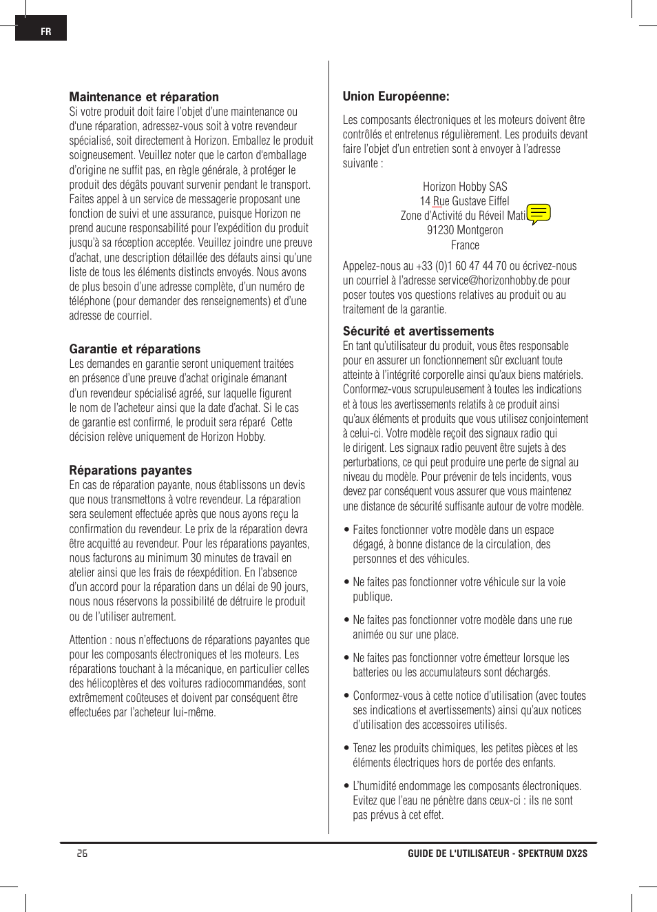 Spektrum SPM2121 DX2S User Manual | Page 82 / 112