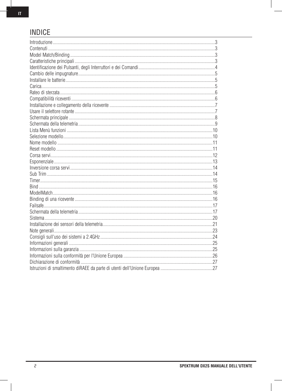 Indice | Spektrum SPM2121 DX2S User Manual | Page 86 / 112