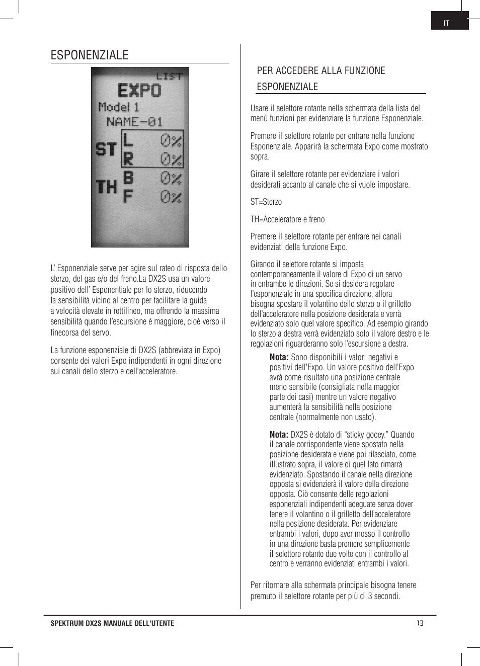 Esponenziale | Spektrum SPM2121 DX2S User Manual | Page 97 / 112