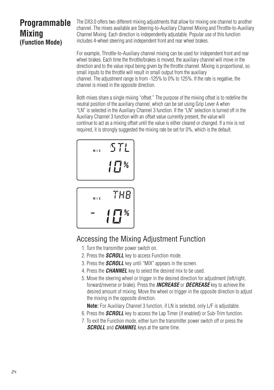 Programmable mixing | Spektrum SPM20310 DX3.0 User Manual | Page 24 / 40