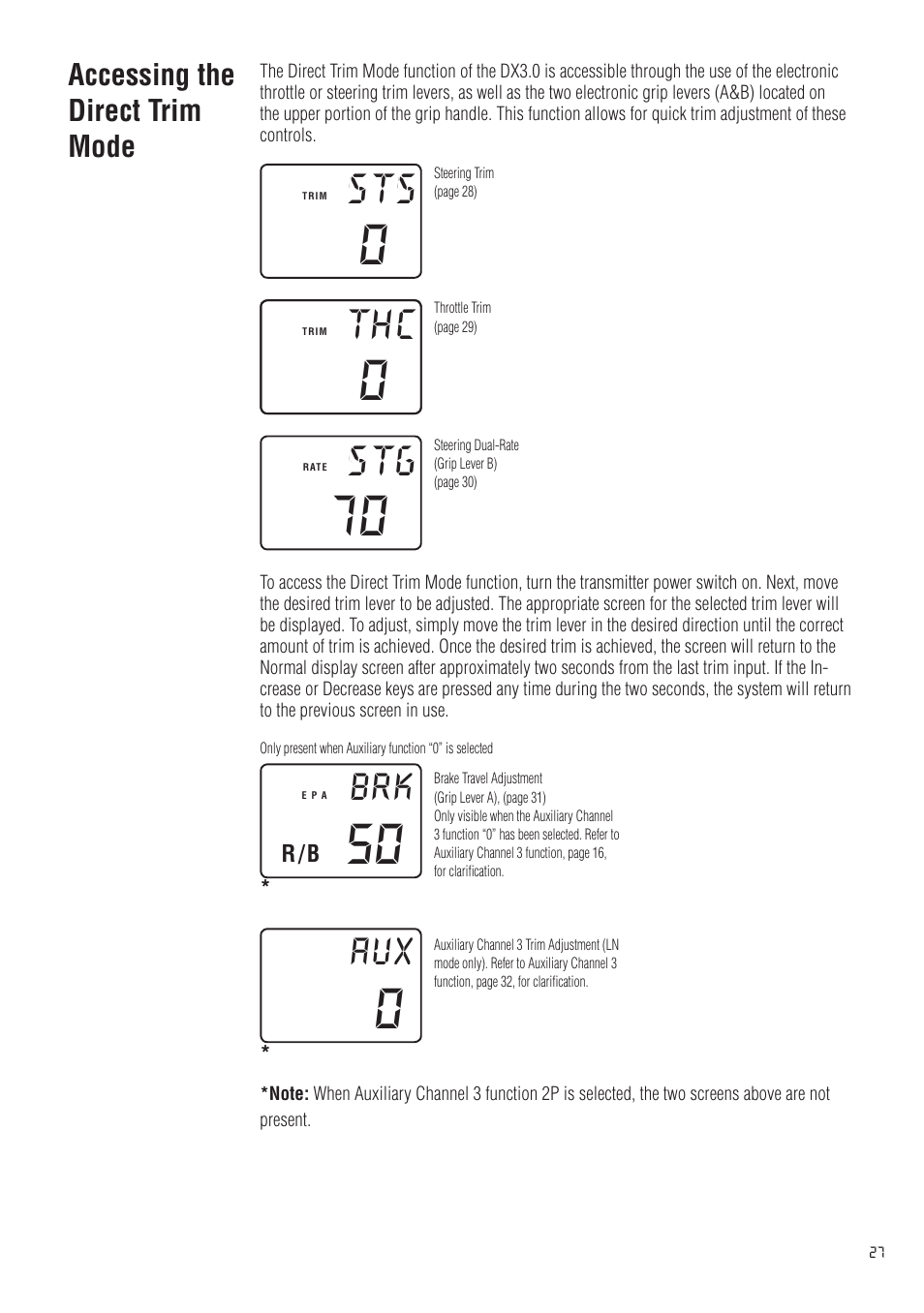 Thc sts | Spektrum SPM20310 DX3.0 User Manual | Page 27 / 40