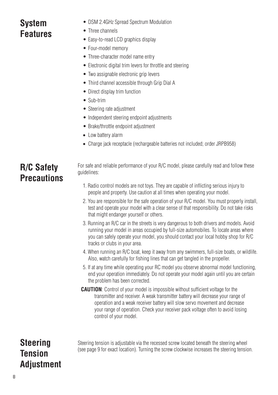 Spektrum SPM20310 DX3.0 User Manual | Page 8 / 40