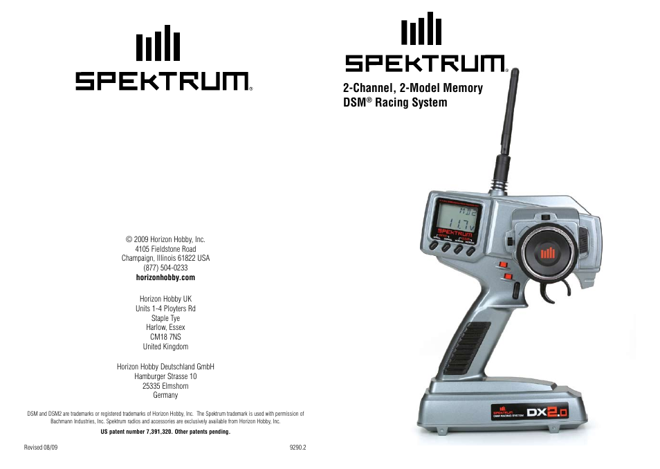 Spektrum SPM20220 DX2.0 User Manual | 18 pages
