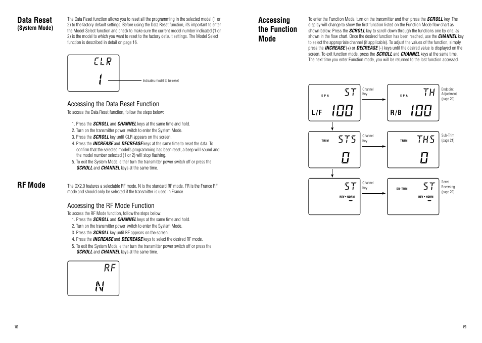 Sts – st | Spektrum SPM20220 DX2.0 User Manual | Page 10 / 18