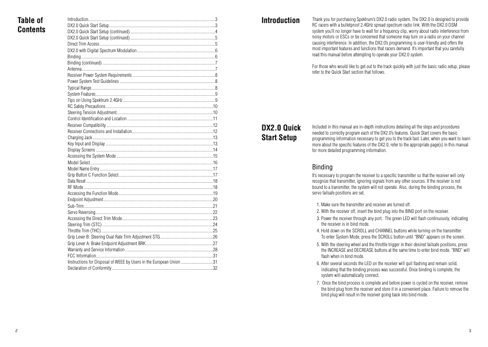 Spektrum SPM20220 DX2.0 User Manual | Page 2 / 18