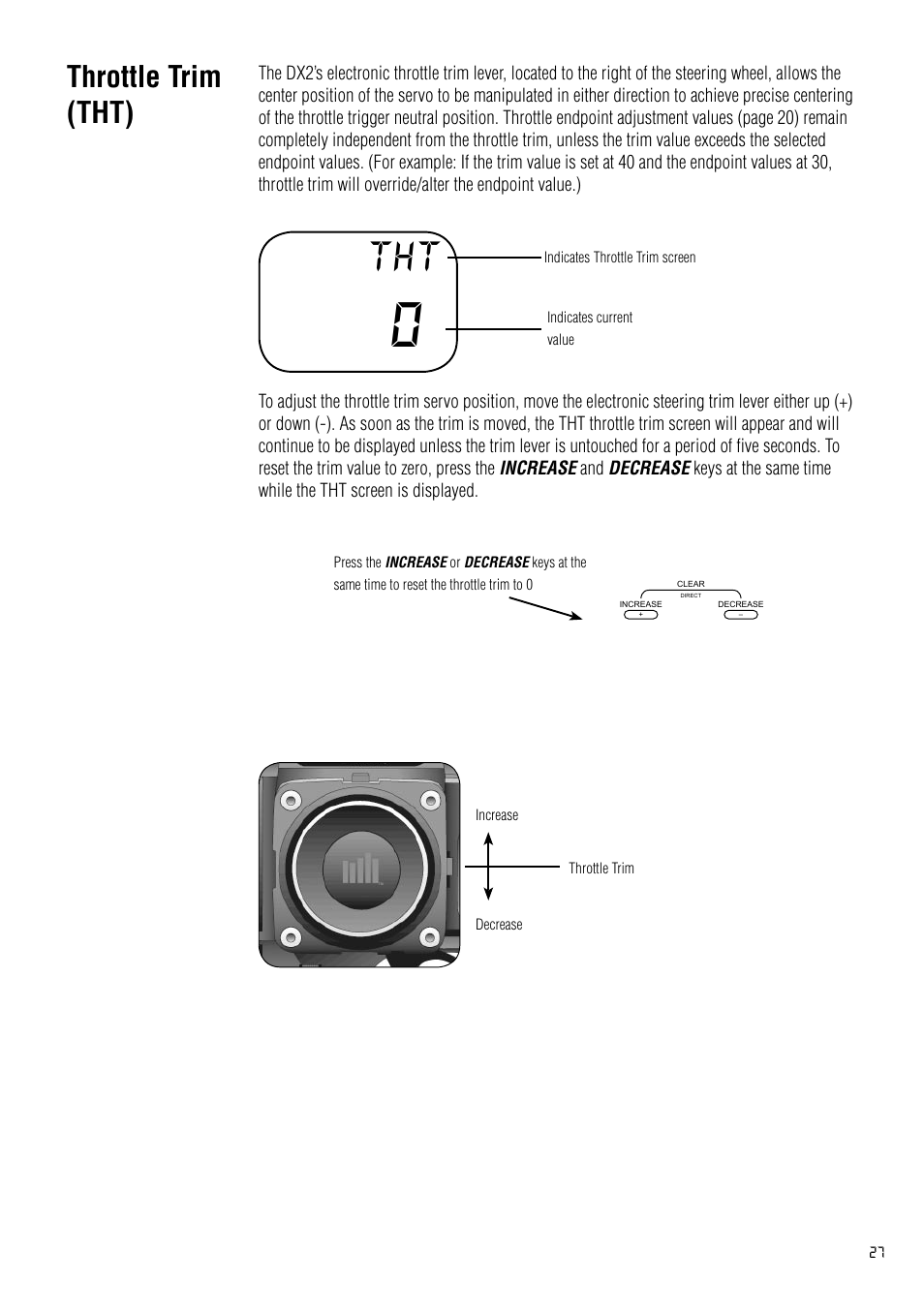 Throttle trim (tht) | Spektrum SPM2020 DX2 User Manual | Page 27 / 32