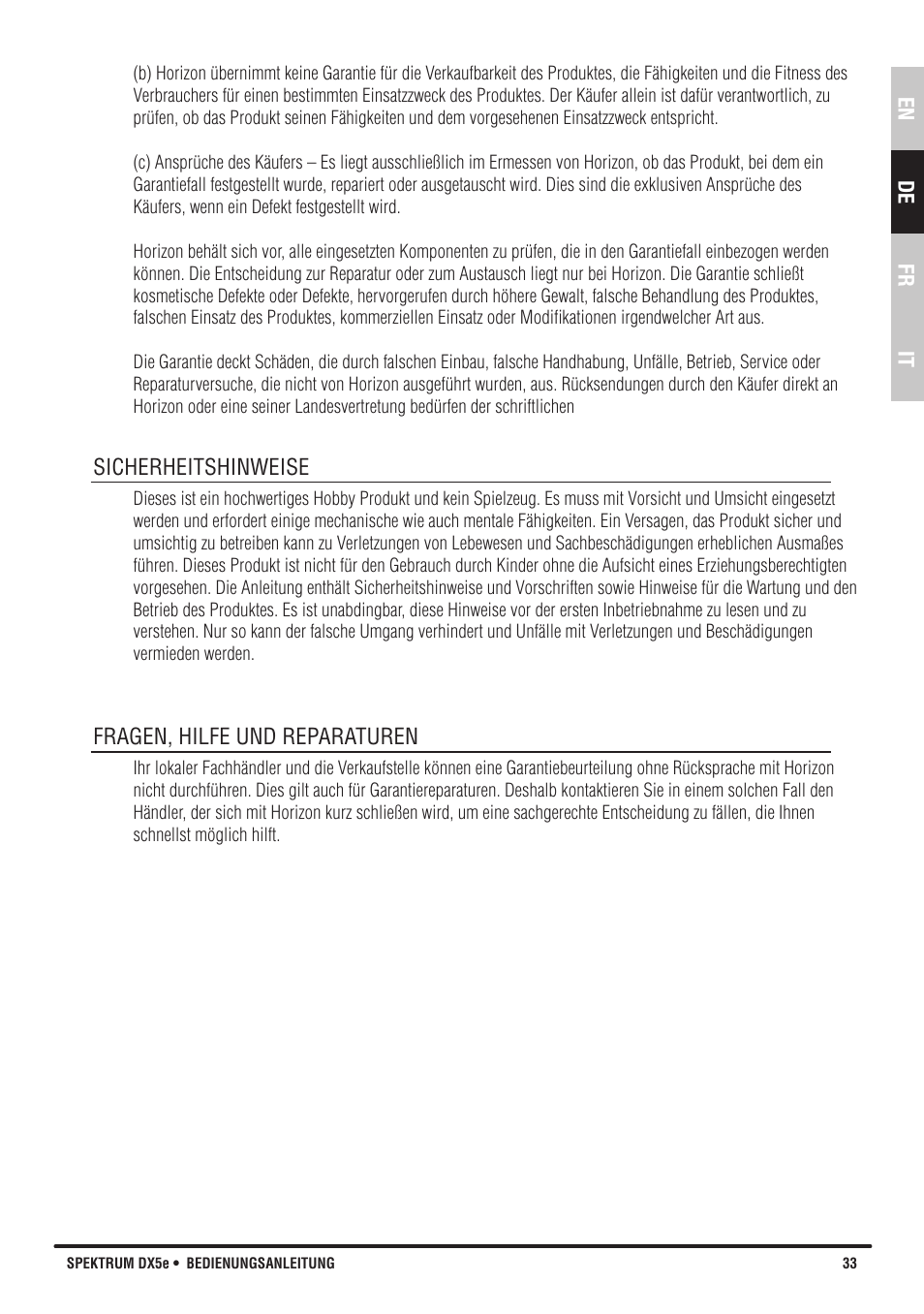 Spektrum SPMR55001 DX5e Manual User Manual | Page 33 / 67