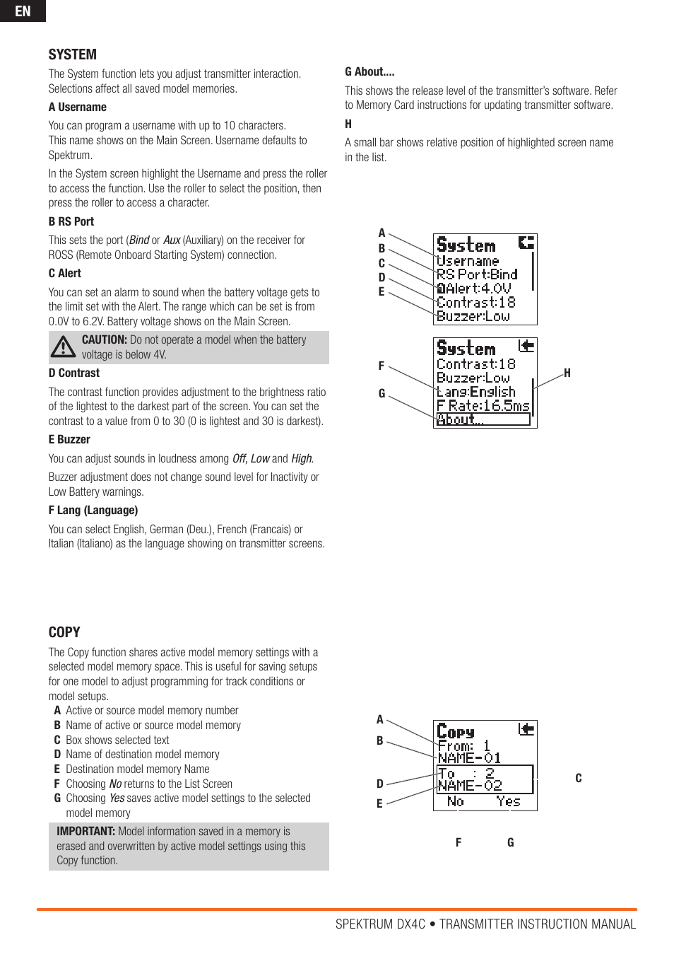 En system, Copy | Spektrum SPM4200 DX4C User Manual | Page 14 / 21