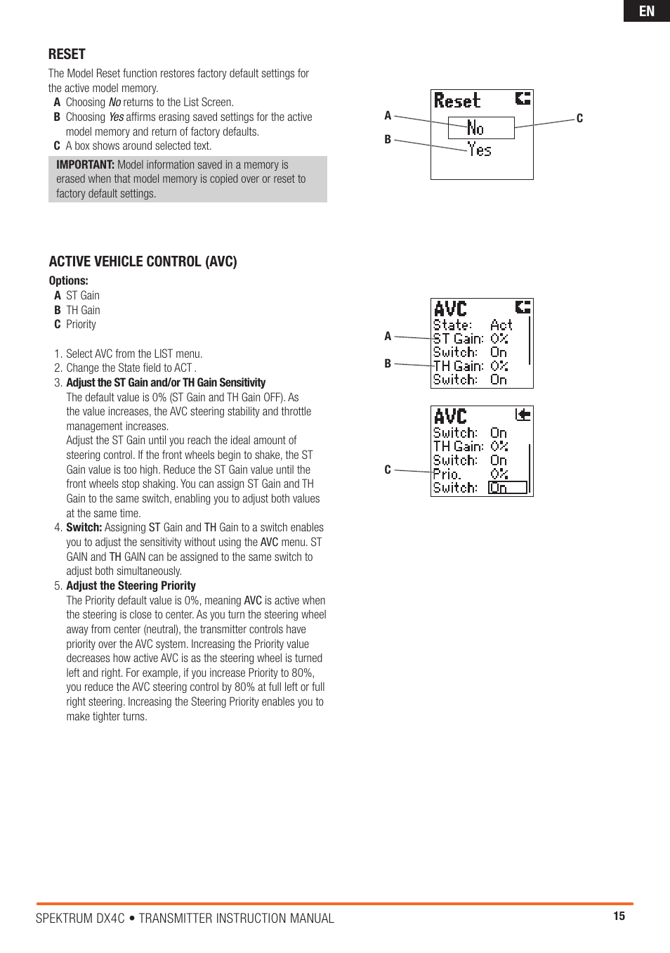 Spektrum SPM4200 DX4C User Manual | Page 15 / 21