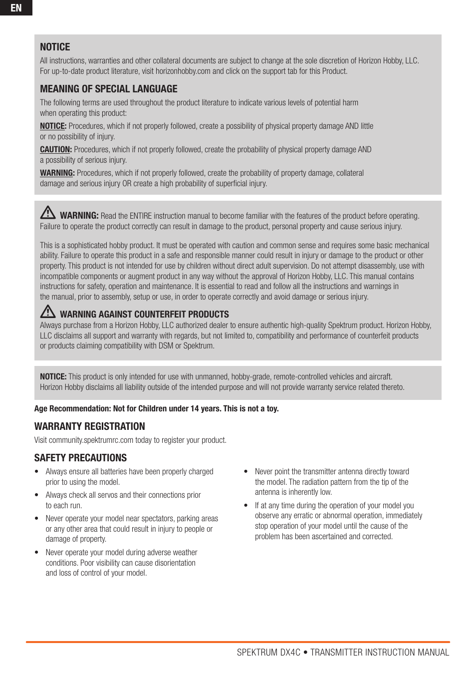Spektrum SPM4200 DX4C User Manual | Page 2 / 21