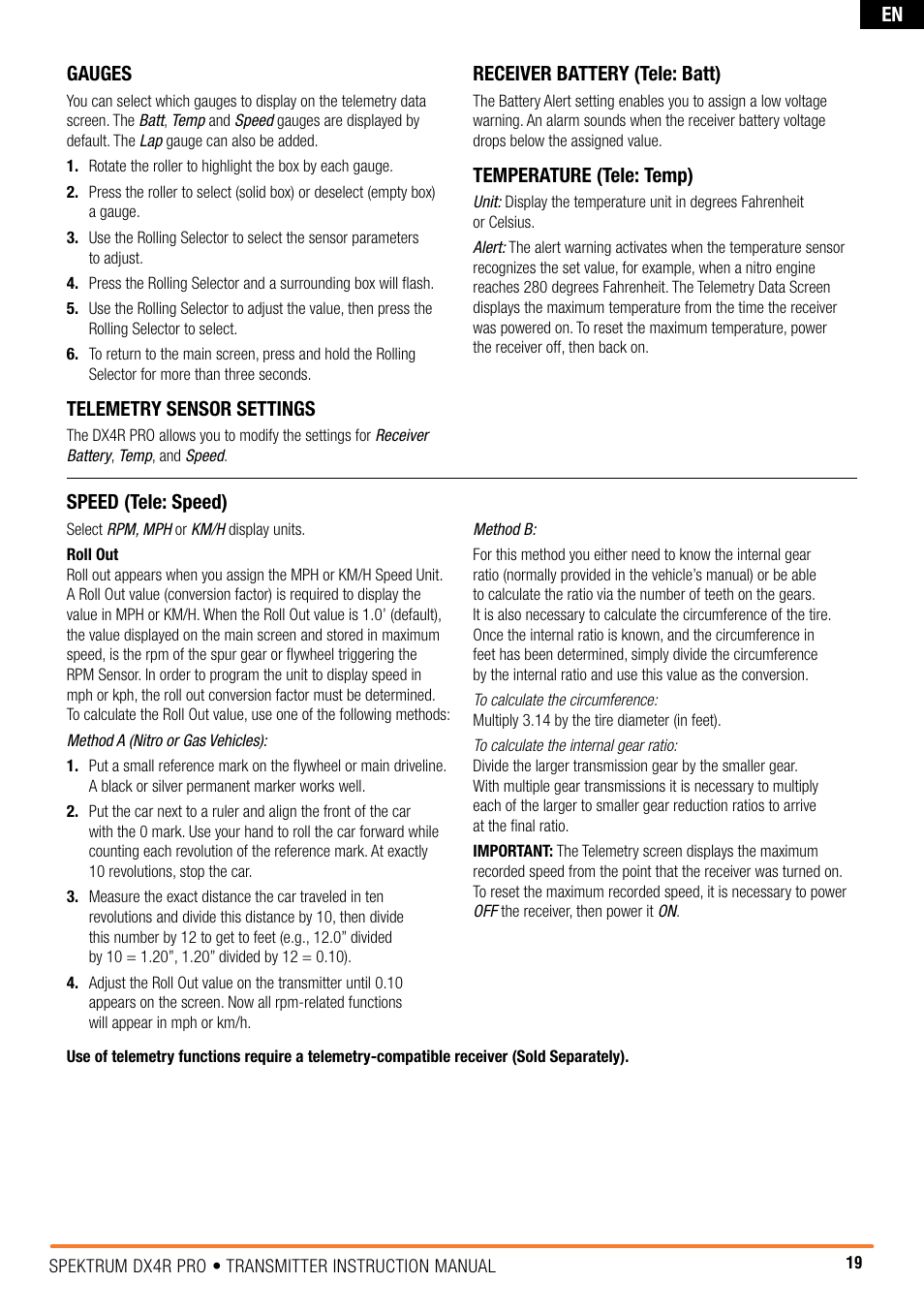Spektrum SPM4100 DX4R PRO User Manual | Page 19 / 24