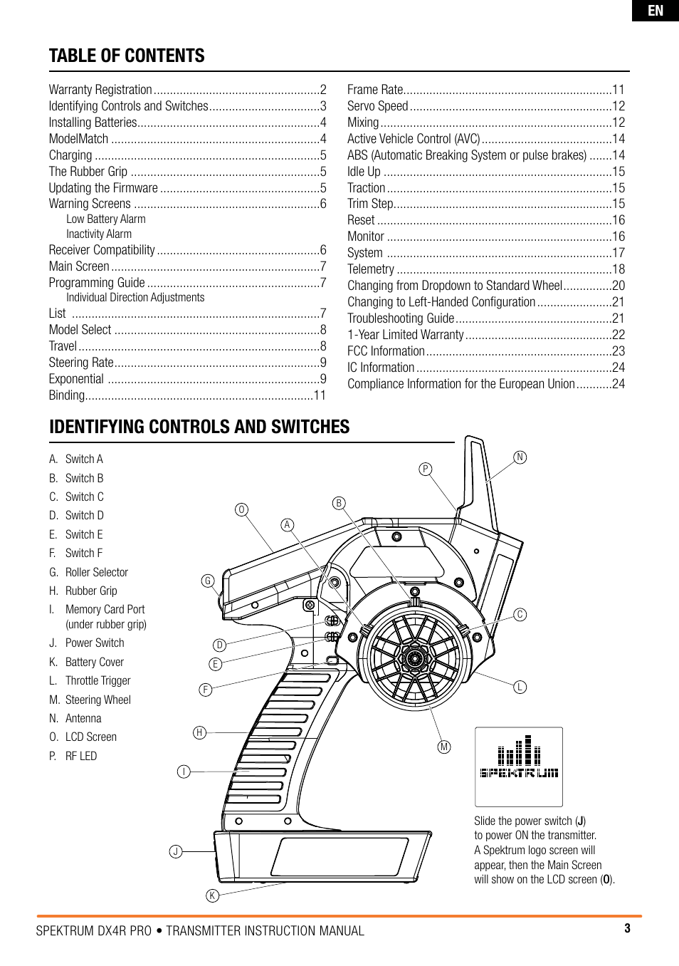 Spektrum SPM4100 DX4R PRO User Manual | Page 3 / 24