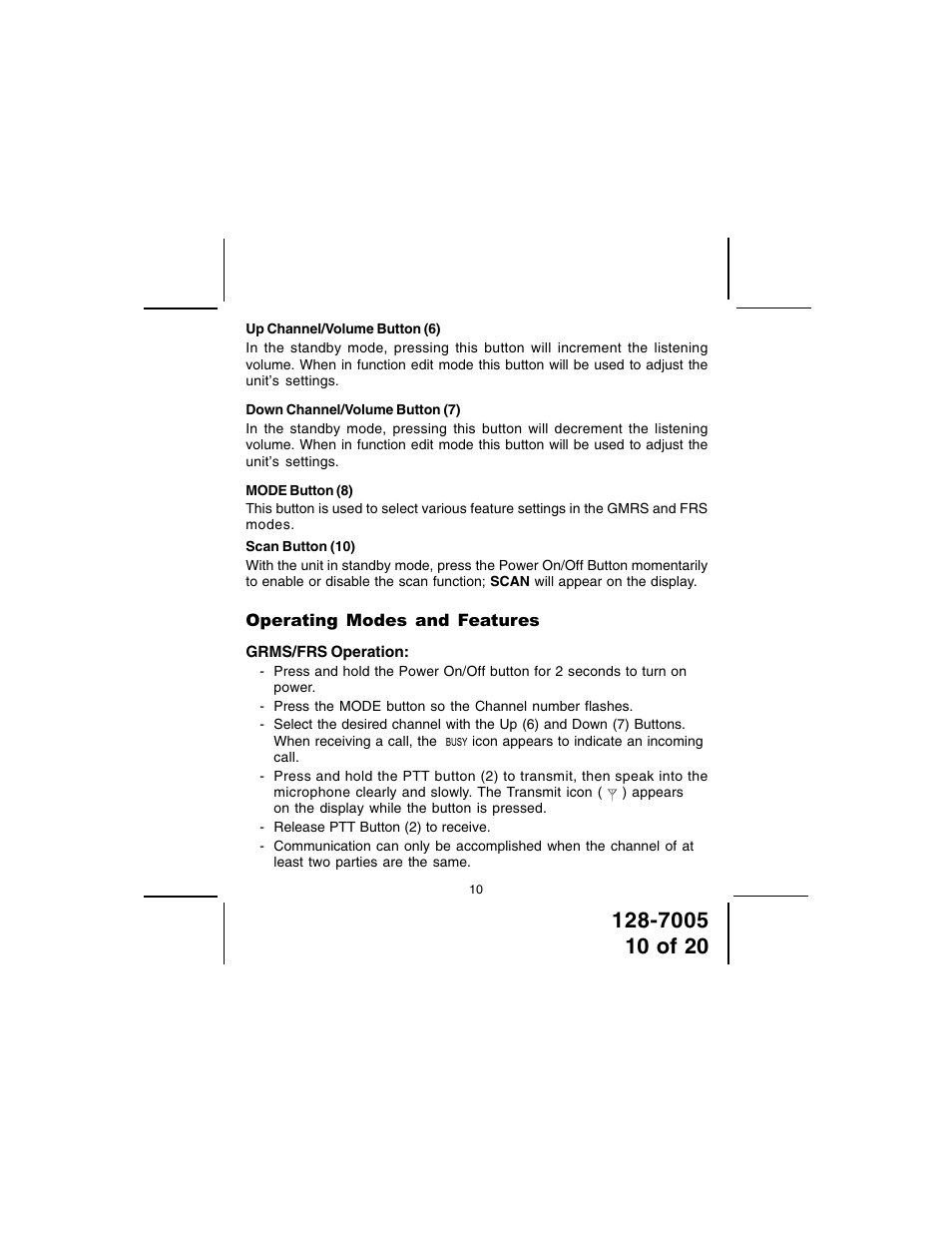 Audiovox GMRS121-2 User Manual | Page 10 / 20
