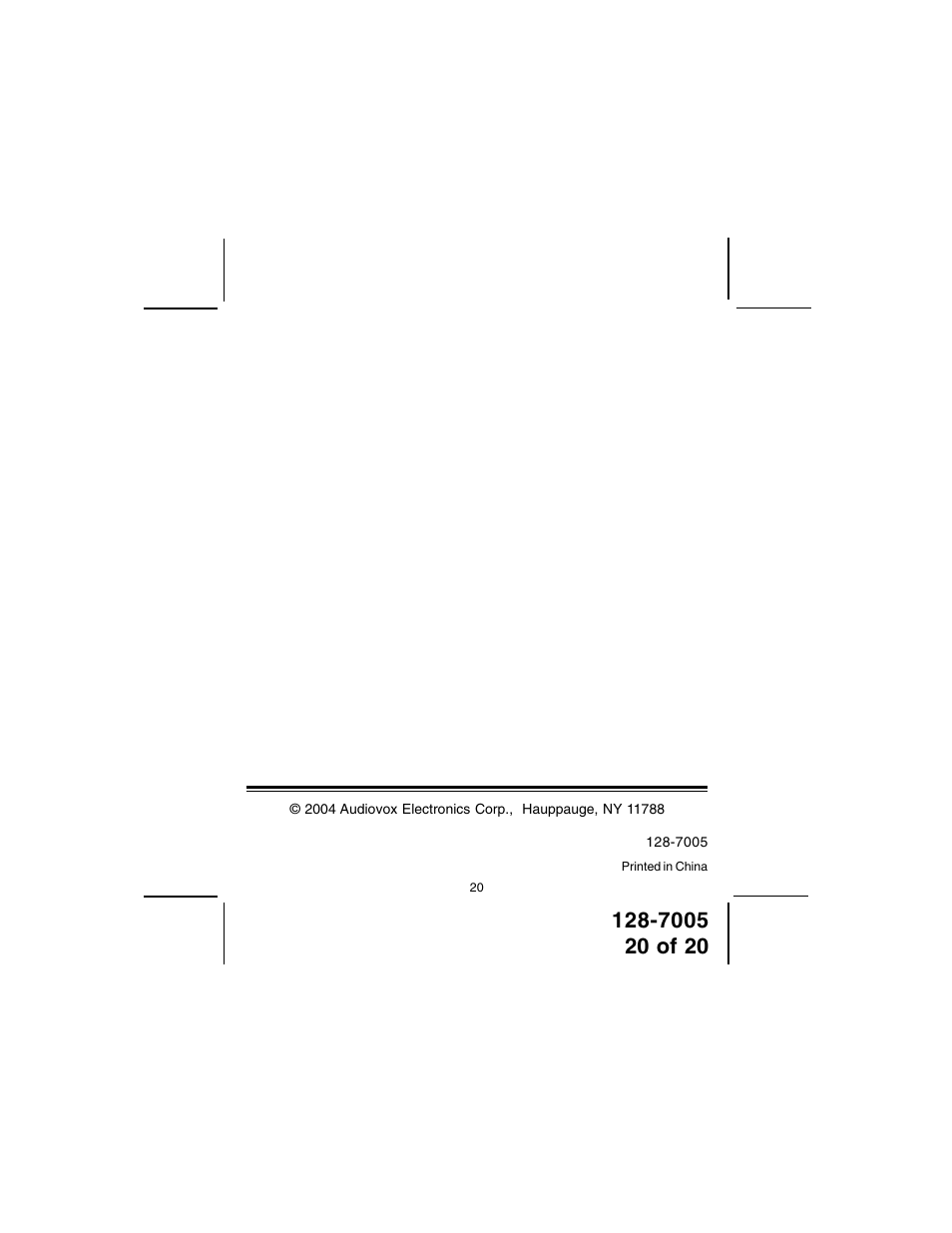 Audiovox GMRS121-2 User Manual | Page 20 / 20