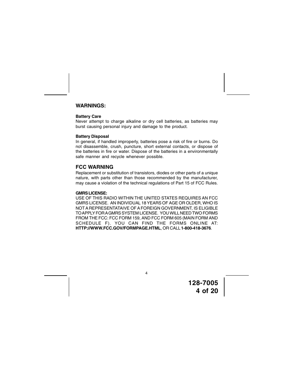 Audiovox GMRS121-2 User Manual | Page 4 / 20