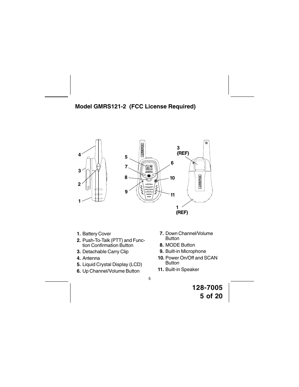 Audiovox GMRS121-2 User Manual | Page 5 / 20