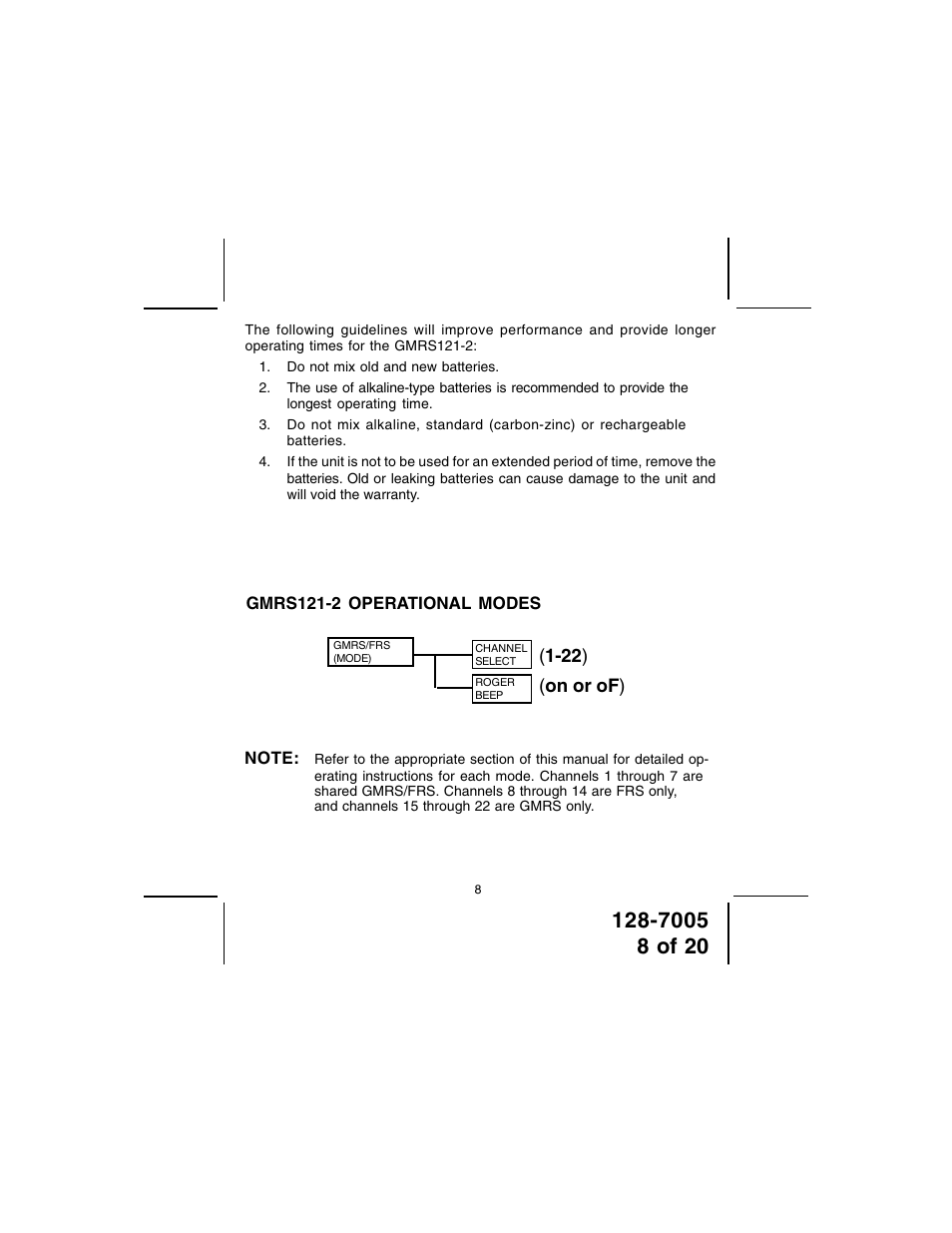 Audiovox GMRS121-2 User Manual | Page 8 / 20