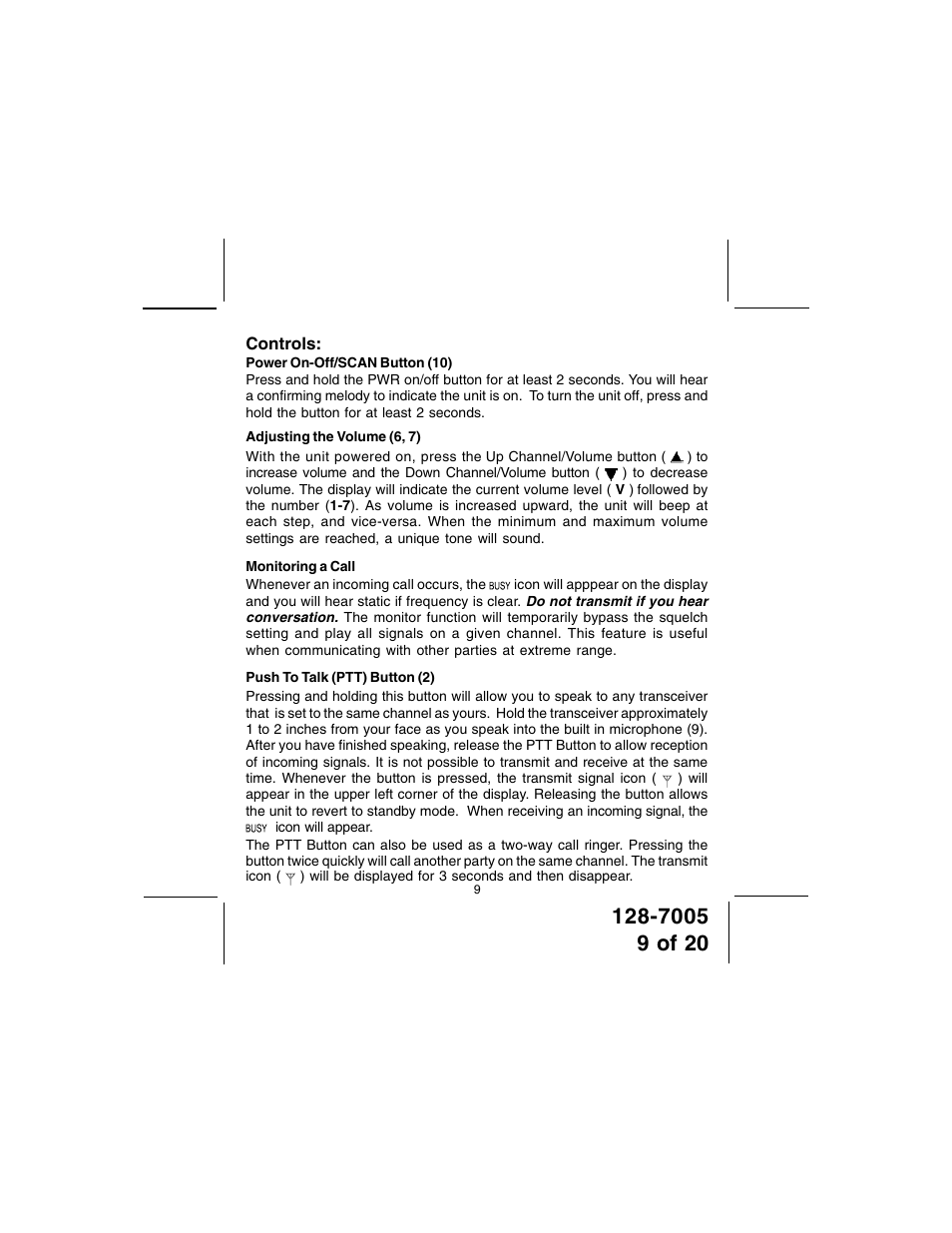 Audiovox GMRS121-2 User Manual | Page 9 / 20