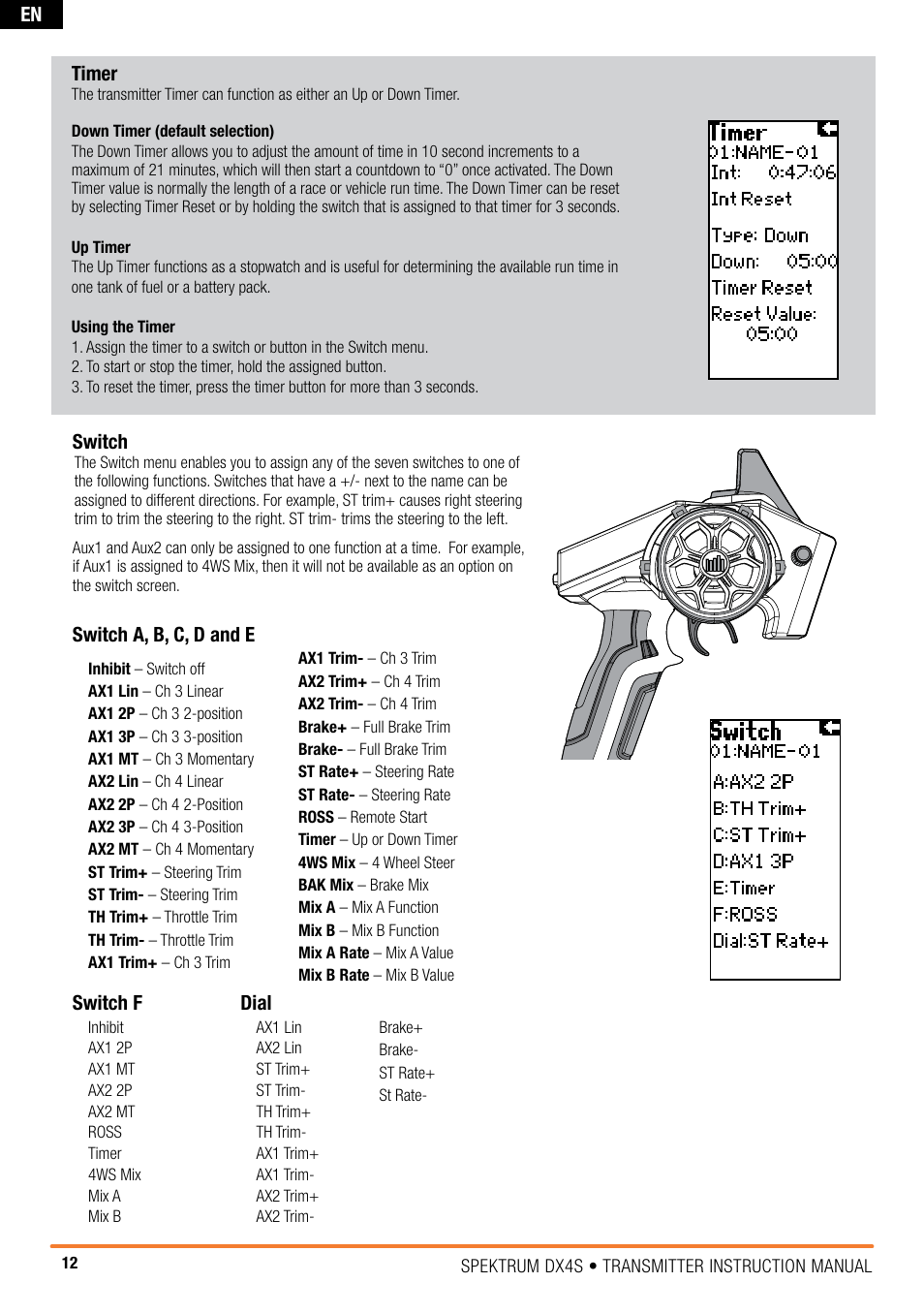 Spektrum SPM4010 DX4S User Manual | Page 12 / 23