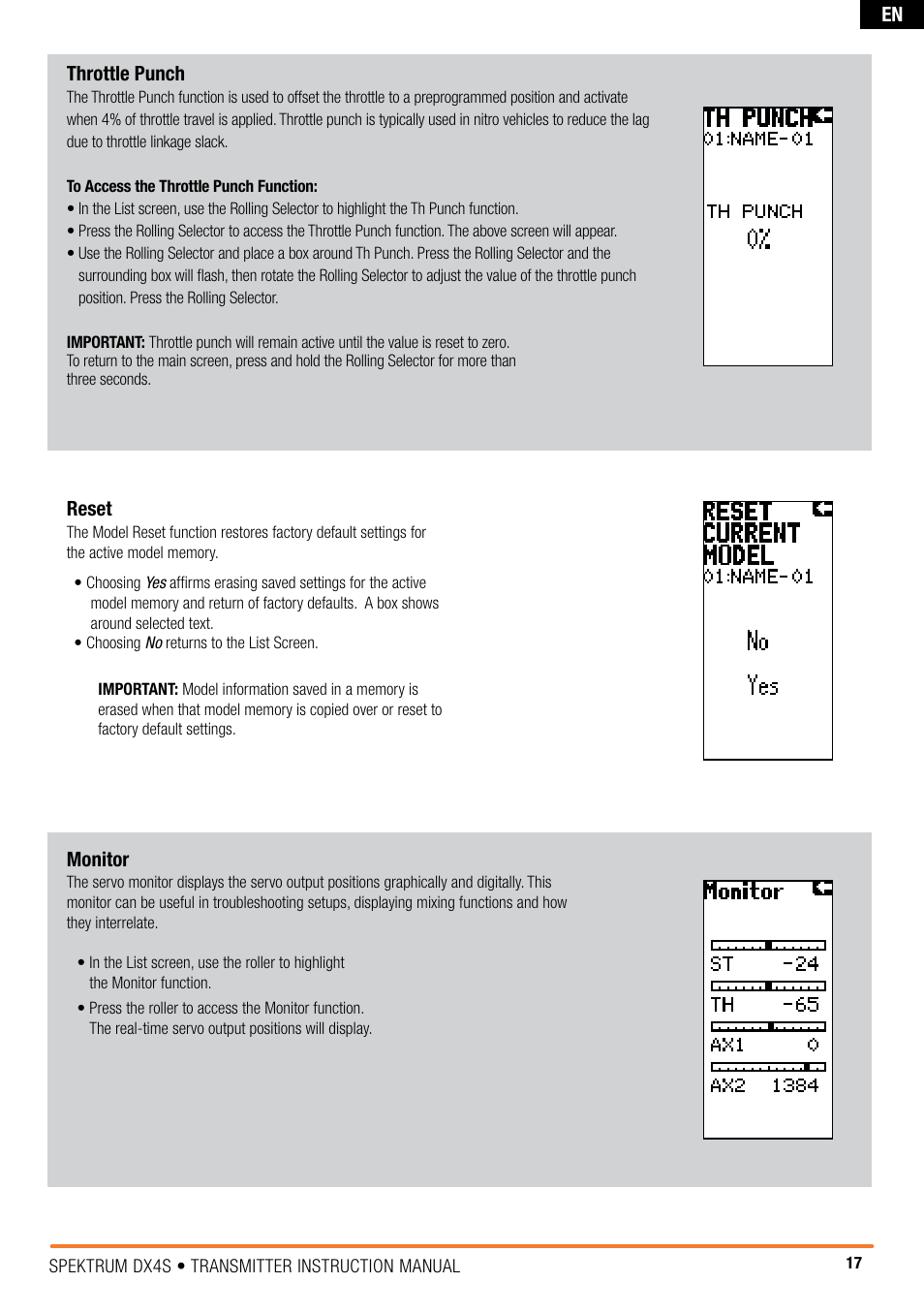 Spektrum SPM4010 DX4S User Manual | Page 17 / 23