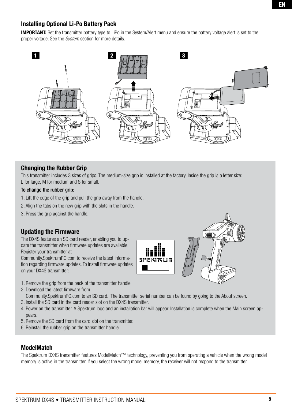 Spektrum SPM4010 DX4S User Manual | Page 5 / 23