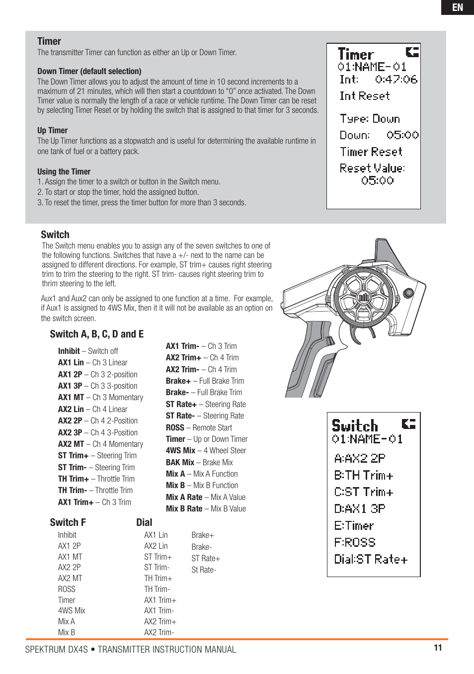 Spektrum SPM4000C DX4S User Manual | Page 11 / 21