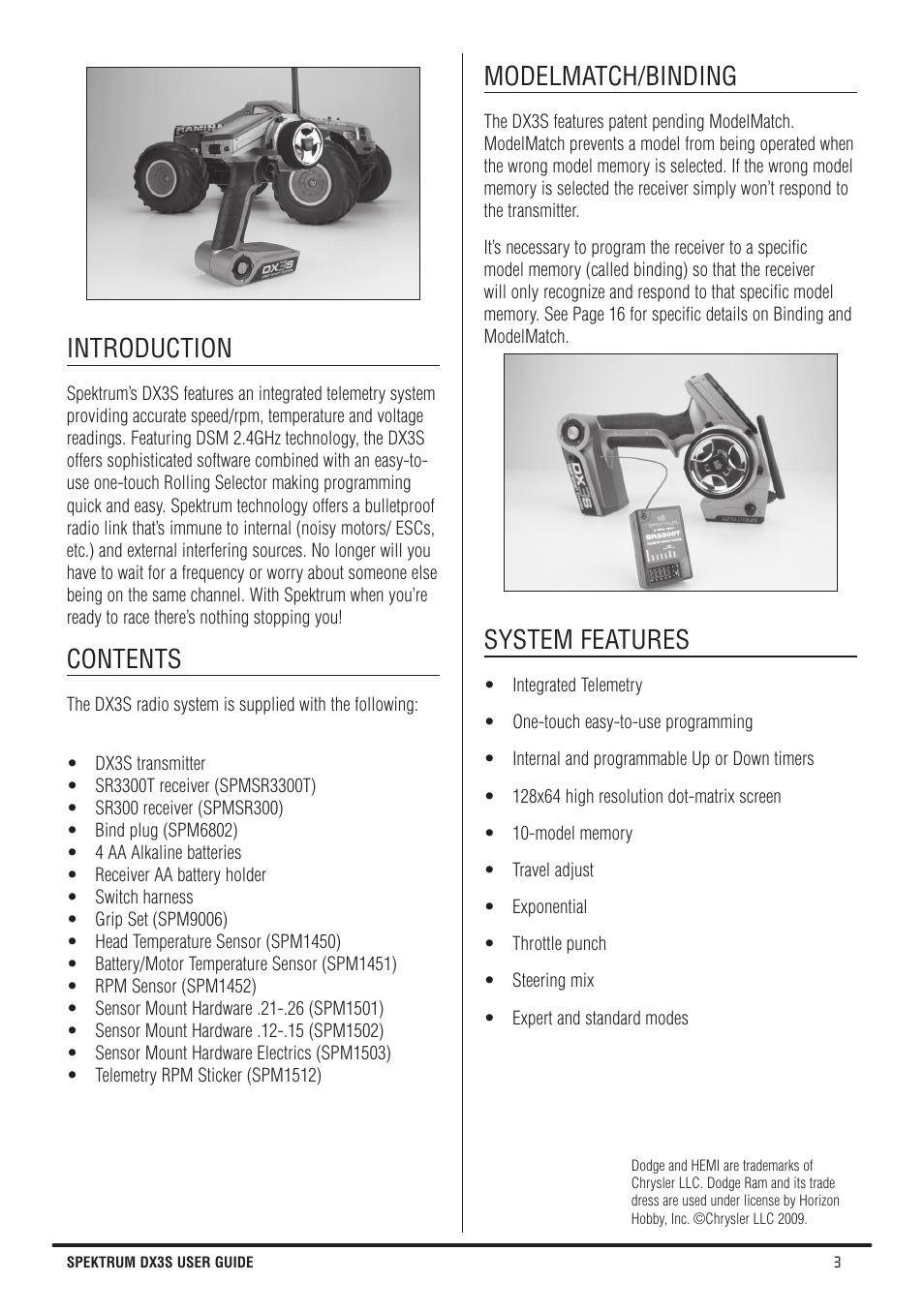 Spektrum SPMR3140 DX3S Manual User Manual | Page 3 / 32