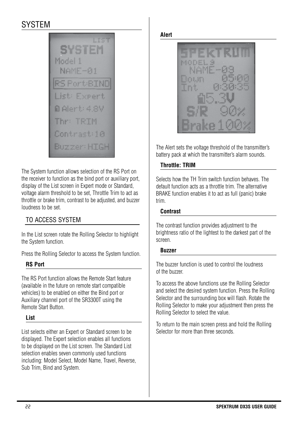 System | Spektrum SPM3130 DX3S Manual User Manual | Page 22 / 30