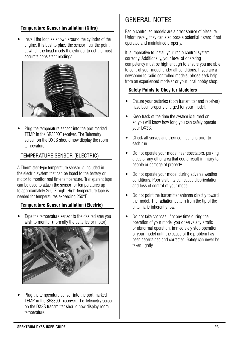 General notes | Spektrum SPM3130 DX3S Manual User Manual | Page 25 / 30