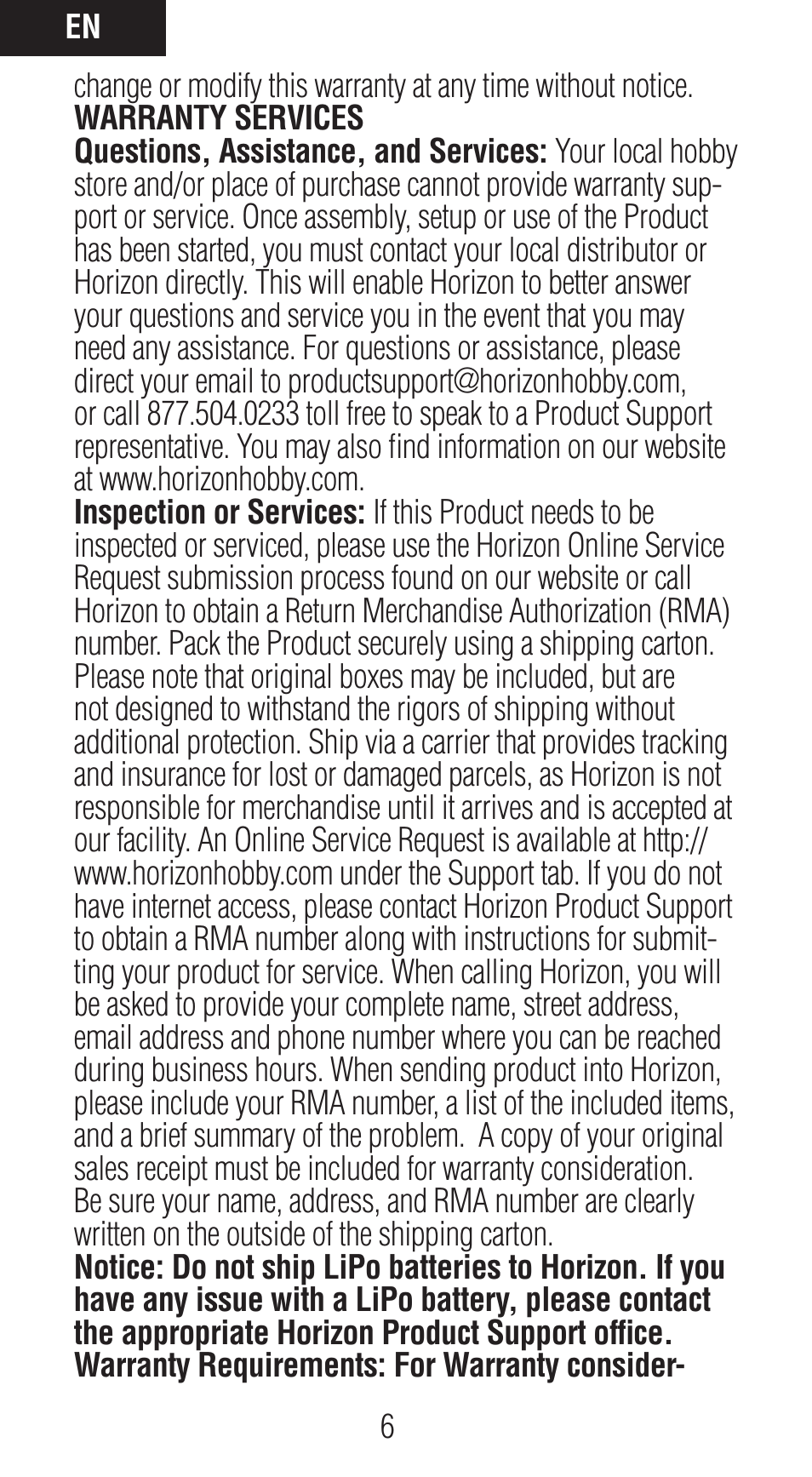 Spektrum SPM2850 DX10t User Manual | Page 6 / 36