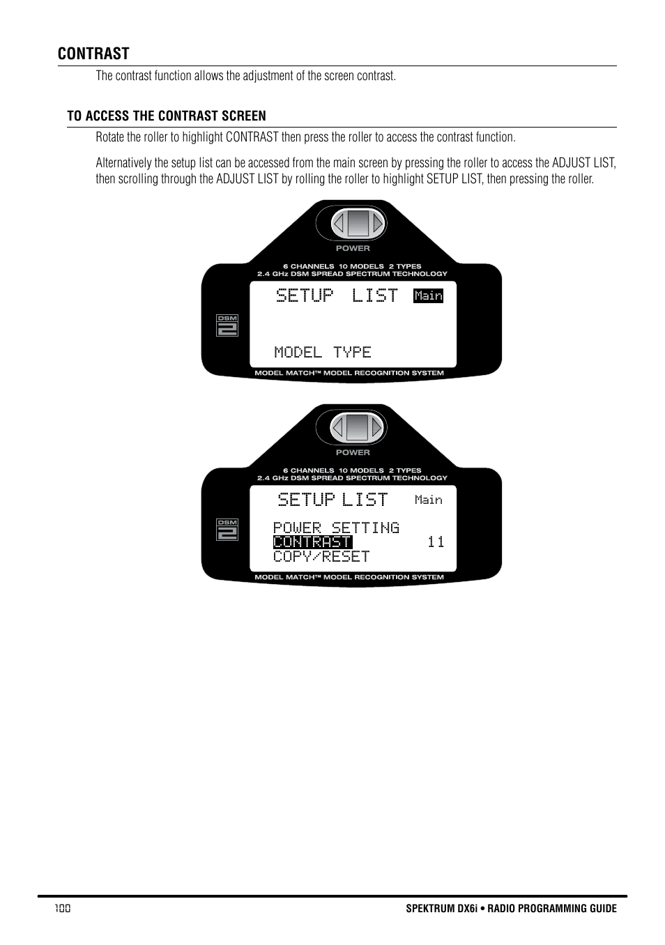 Setup list | Spektrum DX6i User Manual | Page 100 / 140