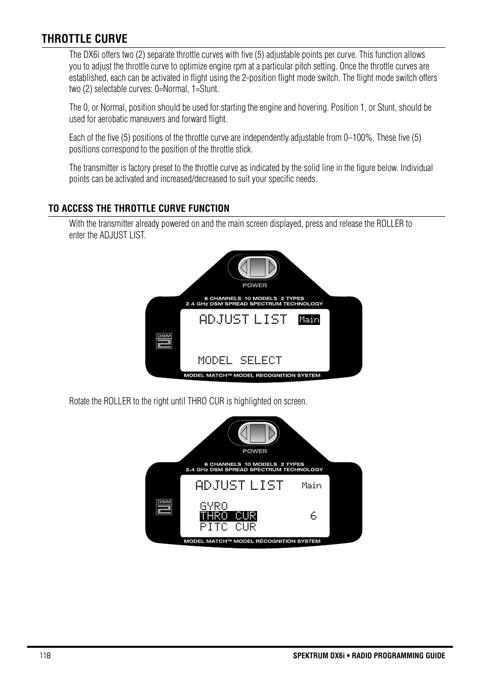 Adjust list | Spektrum DX6i User Manual | Page 118 / 140