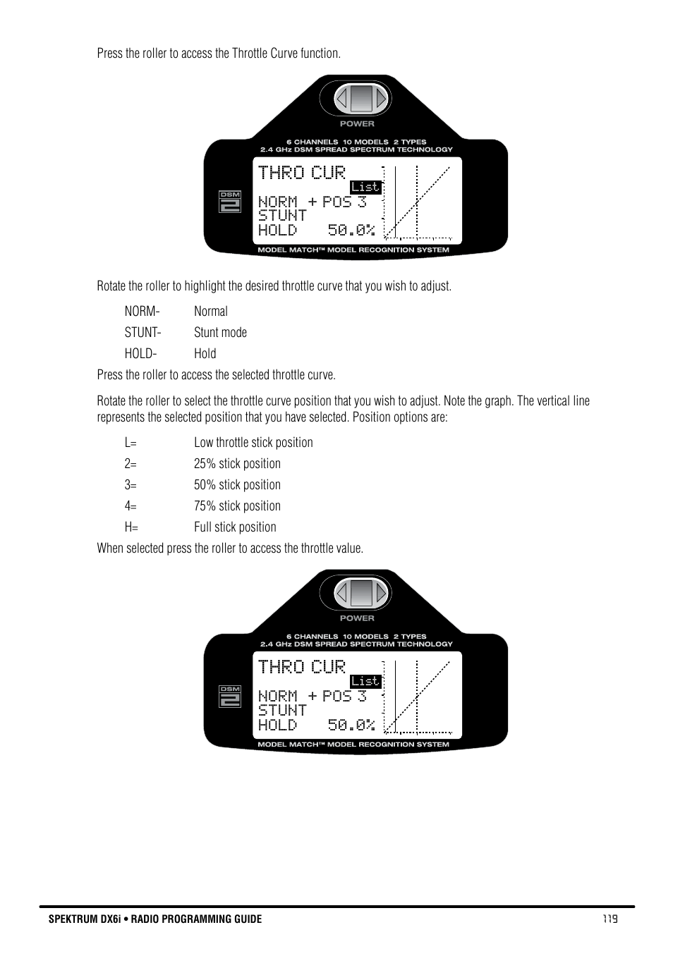 Thro cur | Spektrum DX6i User Manual | Page 119 / 140