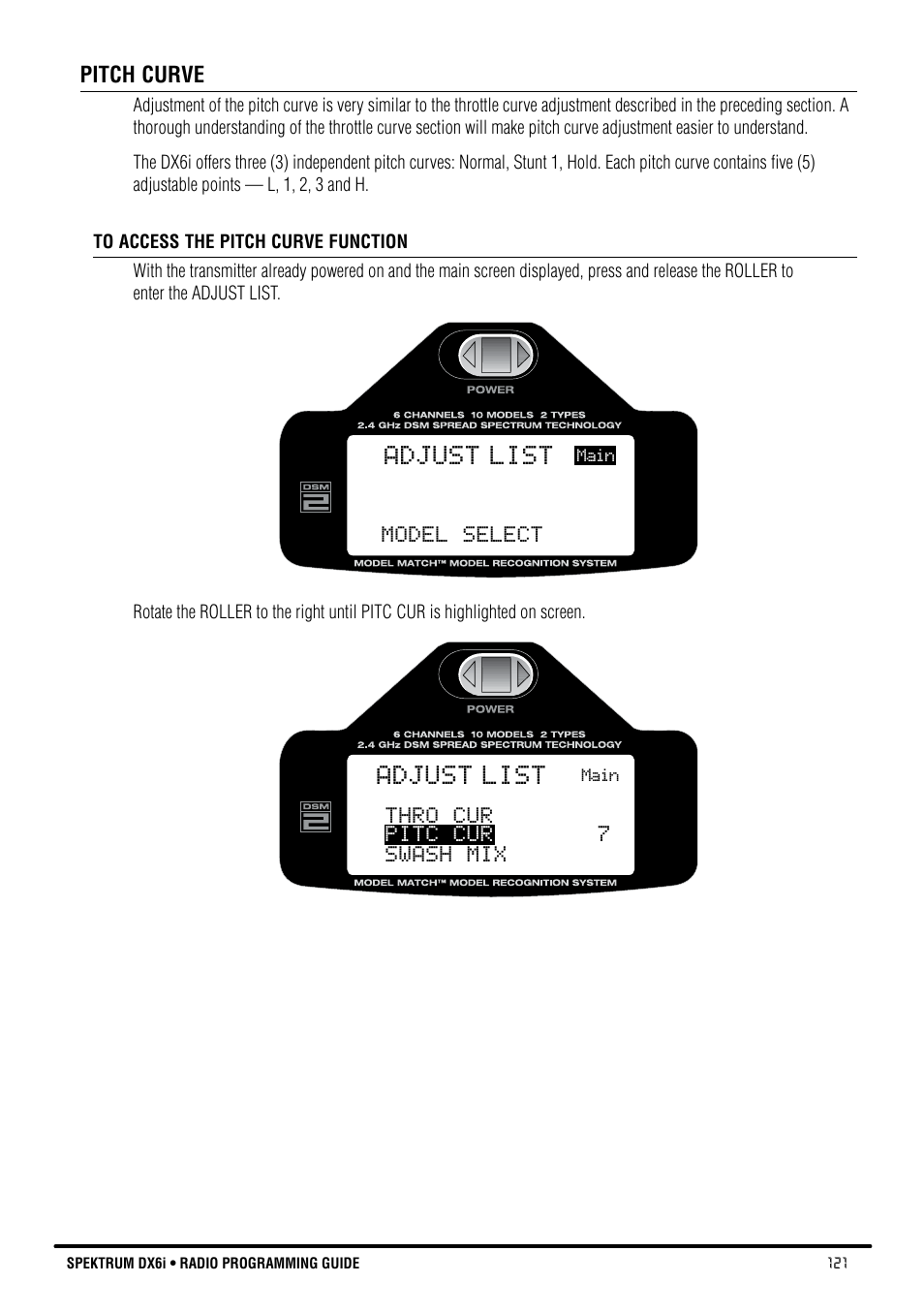 Adjust list | Spektrum DX6i User Manual | Page 121 / 140