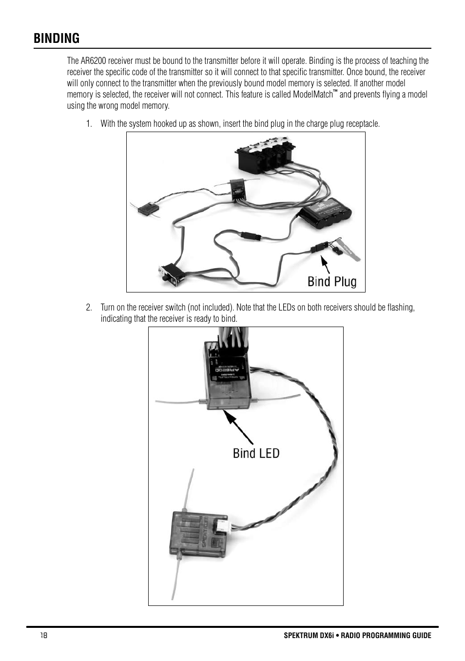 Binding | Spektrum DX6i User Manual | Page 18 / 140