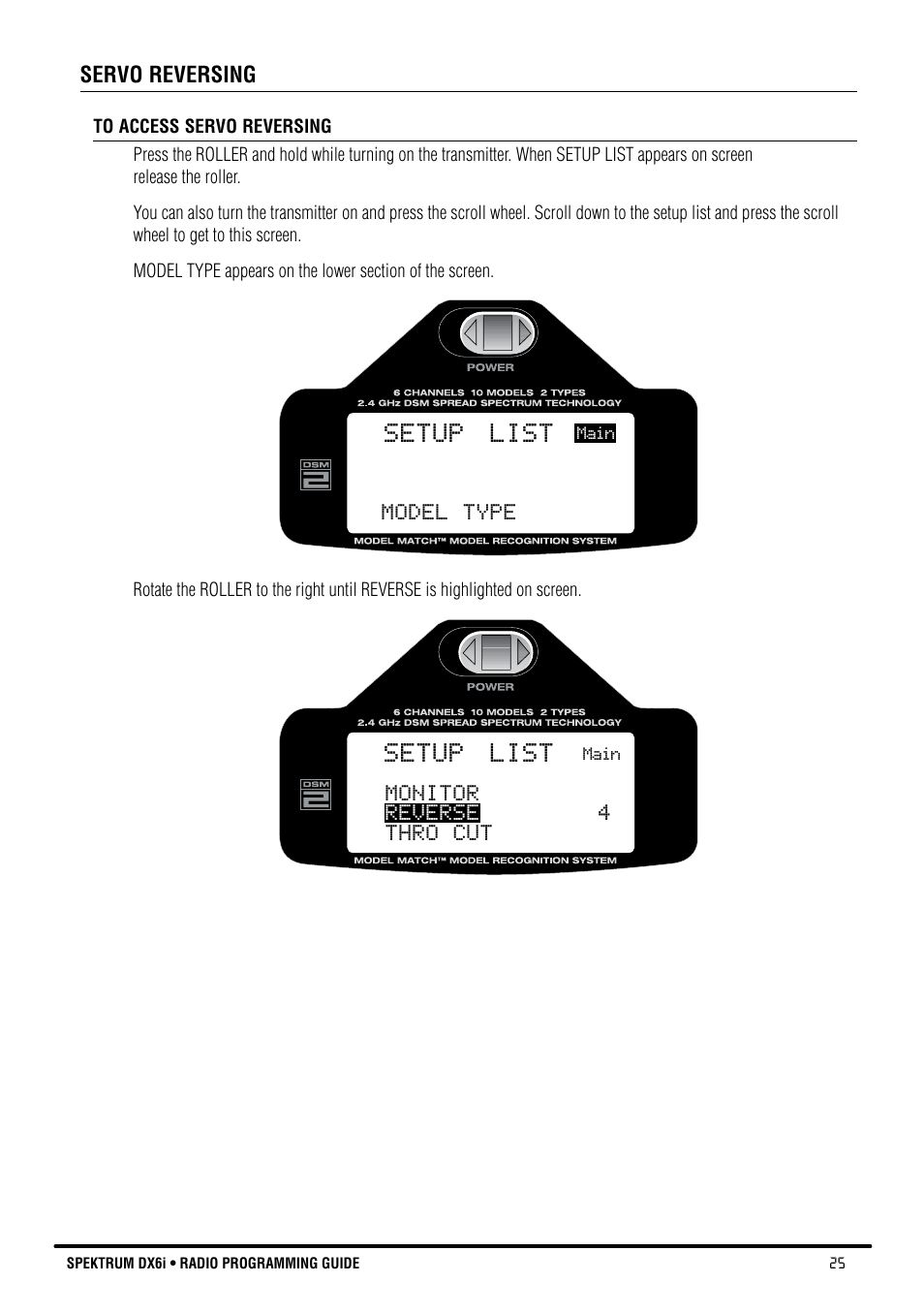Setup list | Spektrum DX6i User Manual | Page 25 / 140